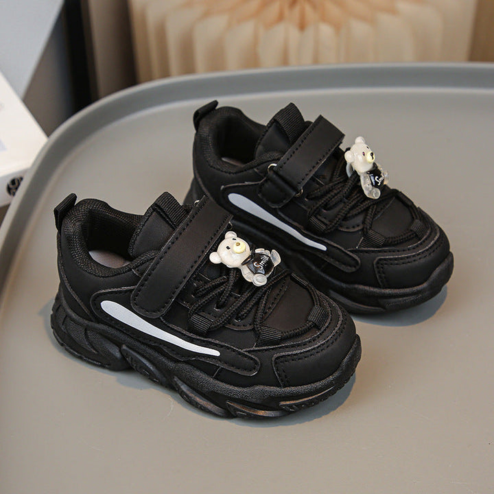 Women's Sporty Kids Sneakers with Practical Velcro Closure and Animal Applications Mune Fashion