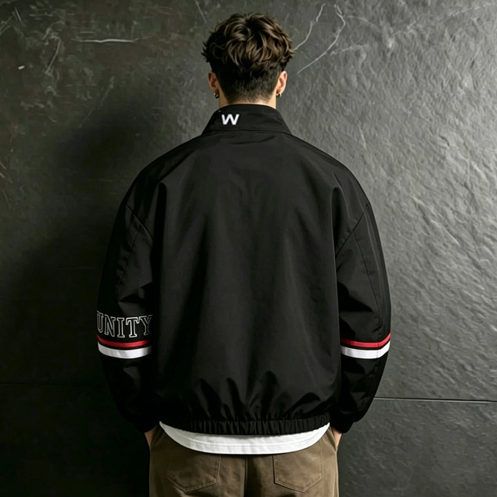 Men's sporty transitional jacket with high collar and zipper Mune Fashion 1788241955