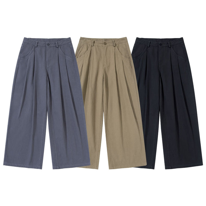 Women Wide Pleated Culotte Pants with High Waist and Deep Side Pockets Mune Fashion