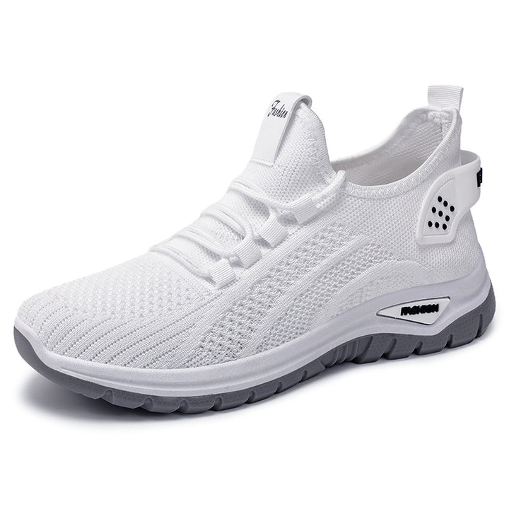 Women's sock-like knit-fit sneakers with elastic lacing, perforated heel reinforcement, and cushioned platform sole Mune Fashion