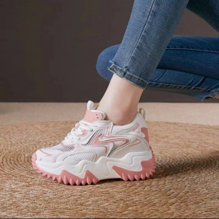 Women's Chunky Sneakers with Airy Mesh Surface and Cushioning Comfort Mune Fashion
