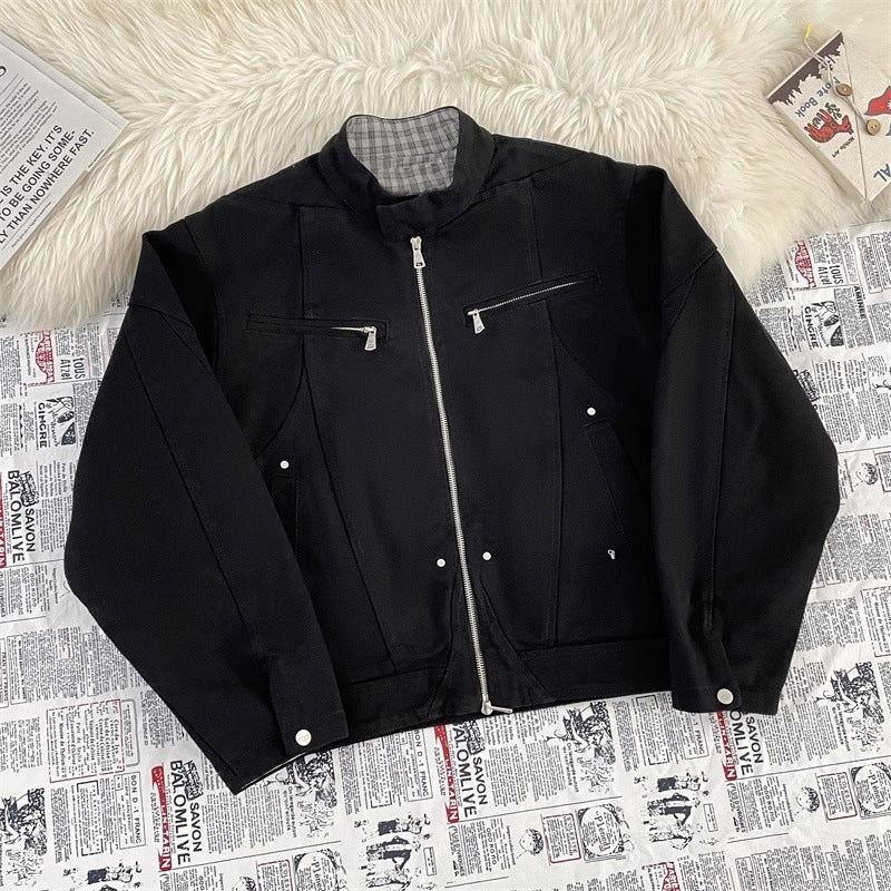 Men's Stylish Transitional Jacket with High Collar Mune Fashion