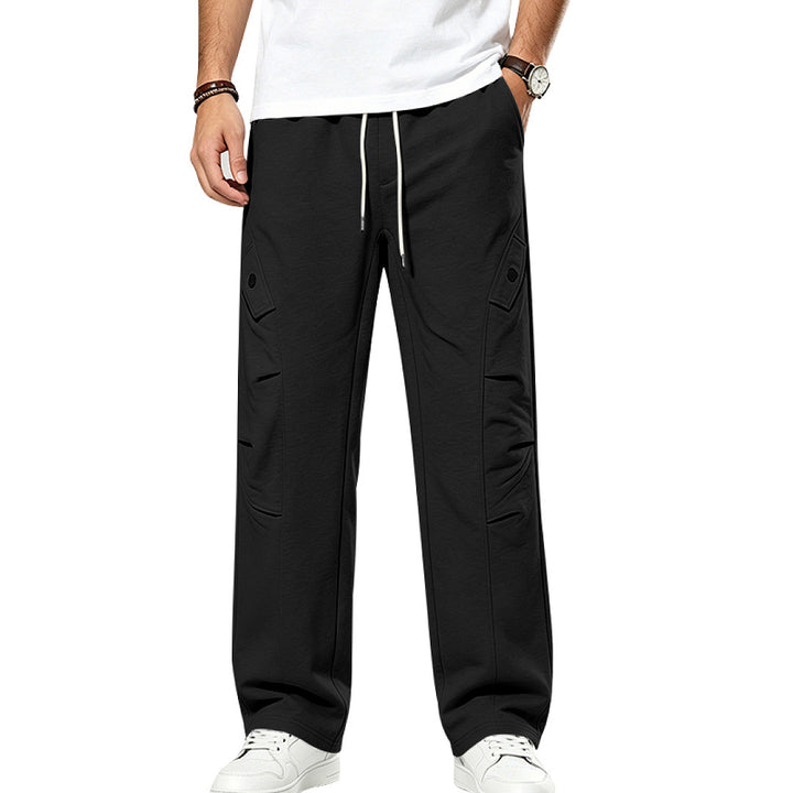 Men's Casual Cargo Joggers with Drawstring and Cut-Out Details Mune Fashion