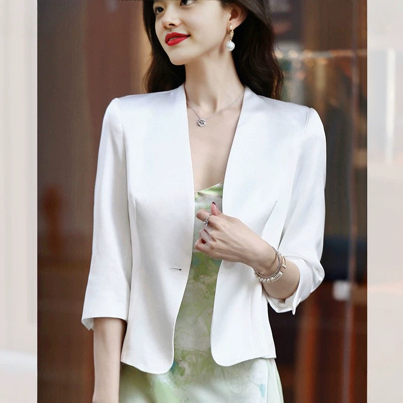 Ladies Elegant Blazer with Three Quarter Sleeves Mune Fashion