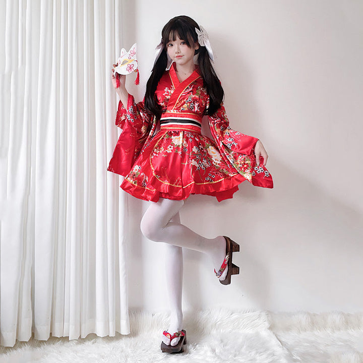 Women’s Kimono Dress with Elegant Sash and Wide Sleeve Mune Fashion