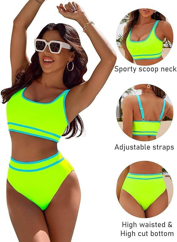 Ladies' Sportive Bikini Set with High Waist Mune Fashion