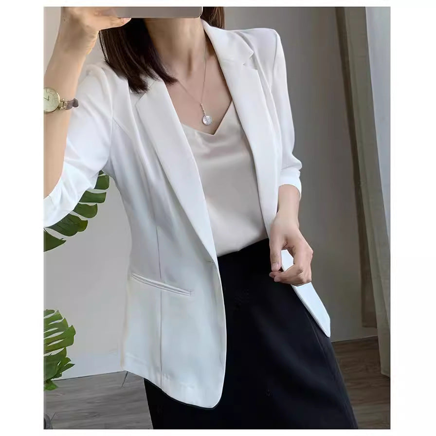 Women Elegant Blazer with Short Sleeve Mune Fashion