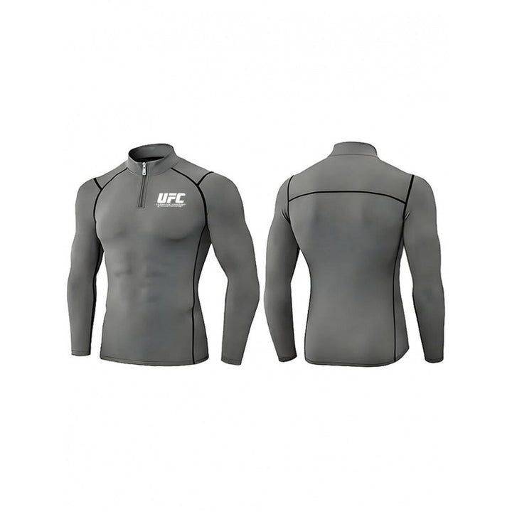 Men's tight-fitting compression shirt with short zipper and long sleeves Mune Fashion