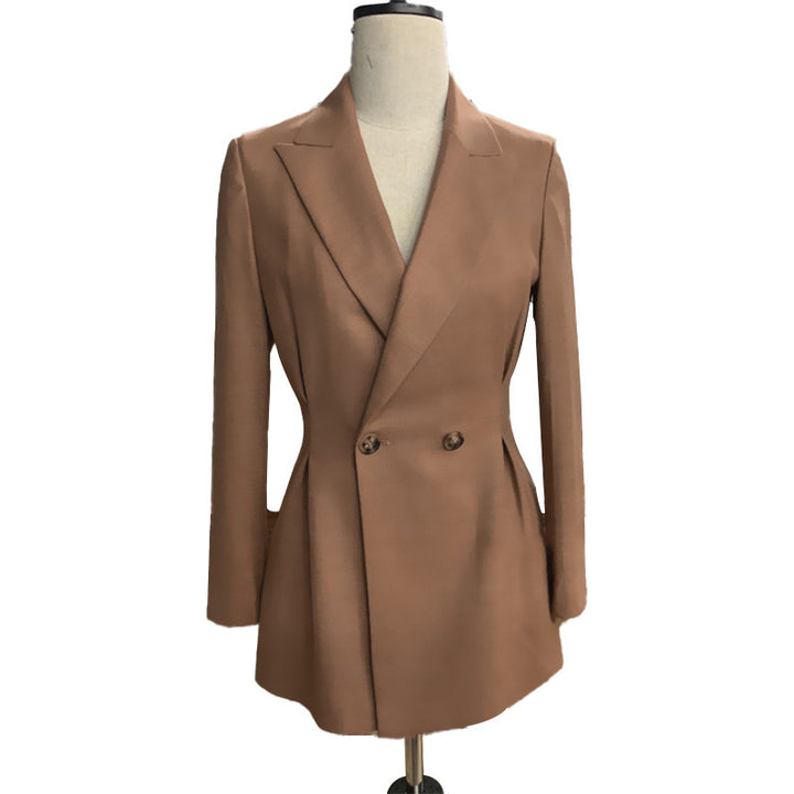 Women Elegant Double Breasted Blazer with Modern Cut Mune Fashion