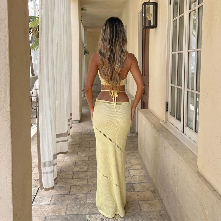 Women's Crocheted Cut-Out Maxi Dress Mune Fashion