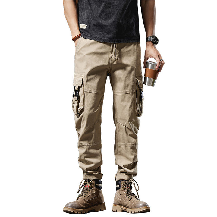Men's Tactical Utility Cargo Pants with Reinforced Knee Patches, Multifunctional Pockets and Drawstring Waist Mune Fashion