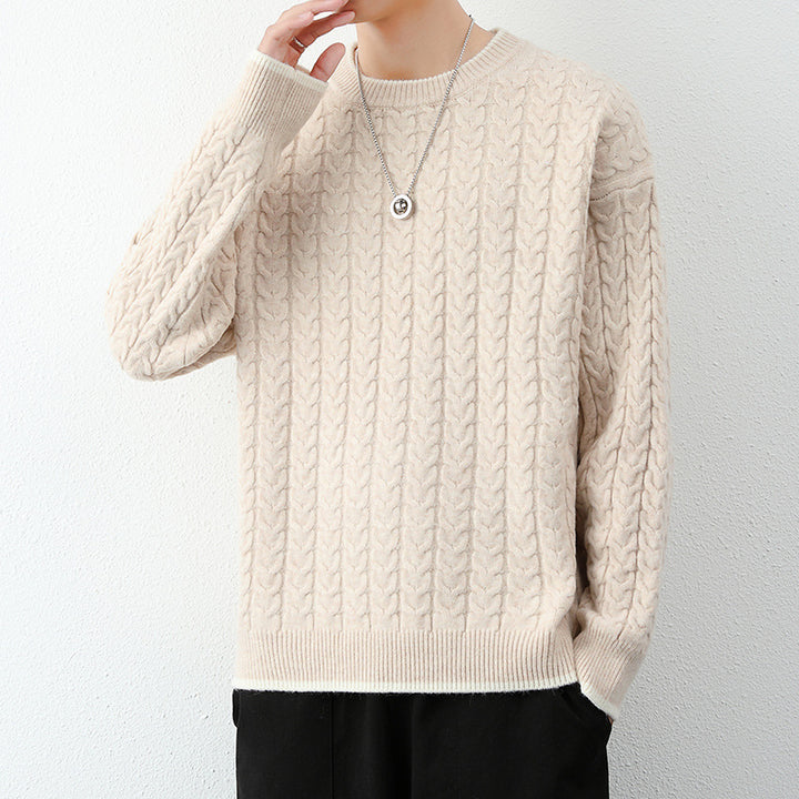 Men's chunky knit sweater with cable pattern Mune Fashion