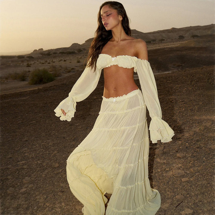 Women's airy beach dress with ruffles Mune Fashion