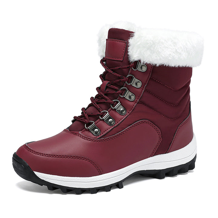 Ladies thermal snow boots with quilted insulation, teddy lining, and grippy profile sole Mune Fashion