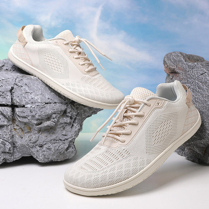 Unisex barefoot-inspired knitted sneaker with elastic fit, quick pull cord, and grippy full rubber sole Mune Fashion