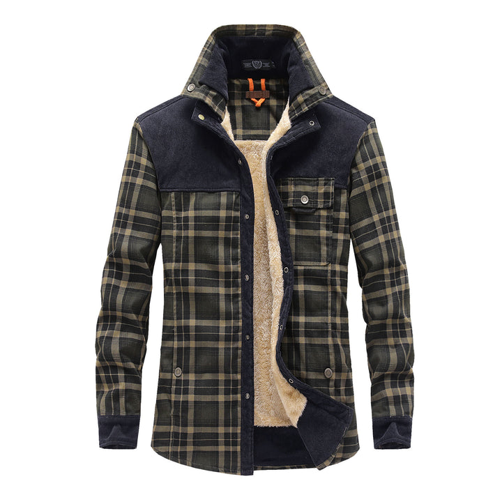 Men's Cozy Flannel Jacket with Teddy Lining Mune Fashion