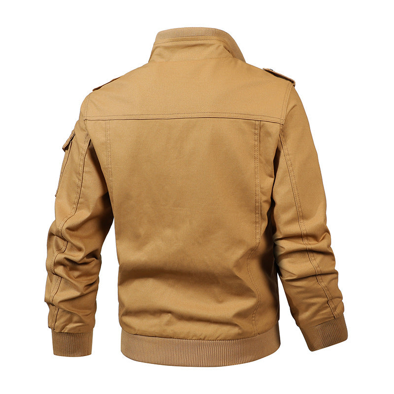 Men's utility field jacket with shoulder flaps, multiple pockets, and ribbed cuffs Mune Fashion