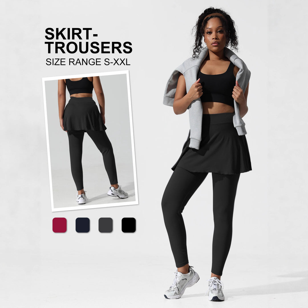 Ladies Thermal Leggings with Integrated Sport Skirt and Fleece Lining Mune Fashion
