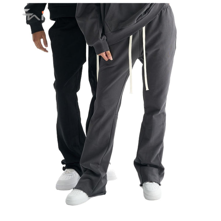 Women's flare pants made of French terry with wide leg and drawstring Mune Fashion