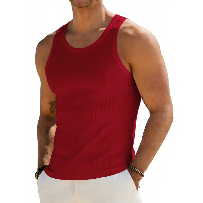 Men's ribbed casual tank top with wide straps and a fitted cut Mune Fashion