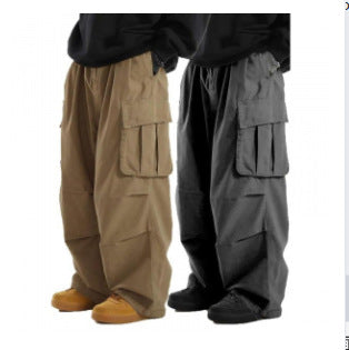 Men's Baggy Cargo Pants with oversized fit, elastic drawstring waistband & multiple flap pockets Mune Fashion
