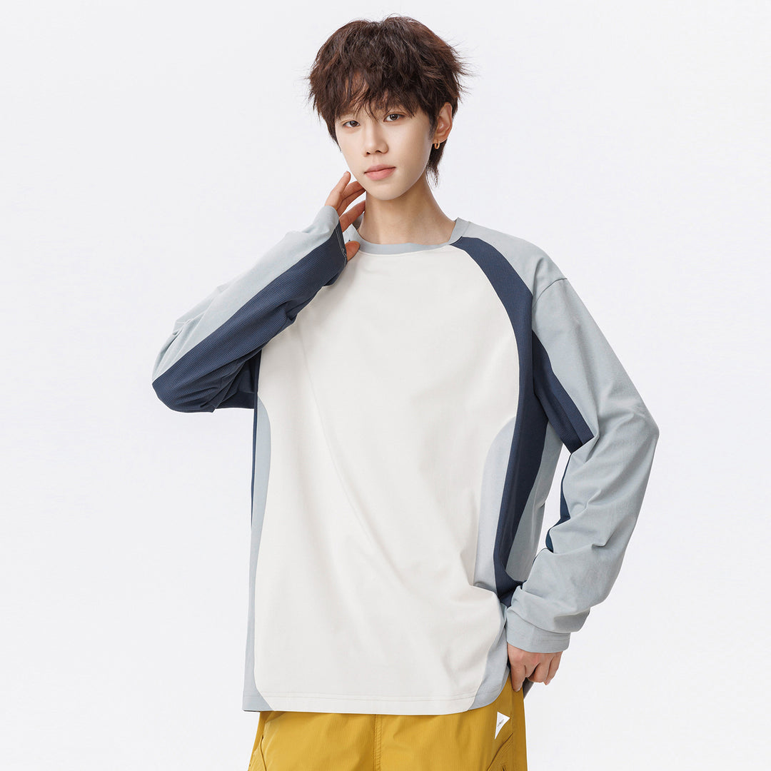 Men's Oversized Performance Long Sleeve Shirt with Raglan Sleeves and Mesh Inserts Mune Fashion
