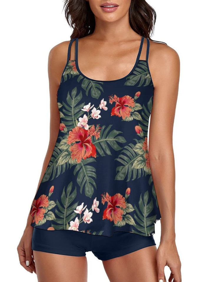 Women's tankini with floral patterns and adjustable straps Mune Fashion
