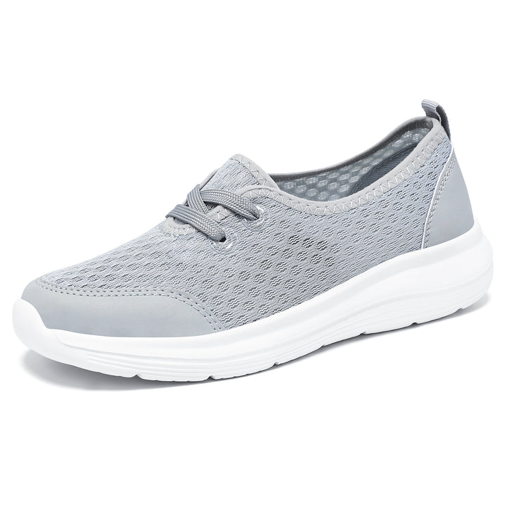 Women’s breathable everyday slipper with fine knitted mesh, elastic decorative lacing, and ergonomic cushioning sole Mune Fashion