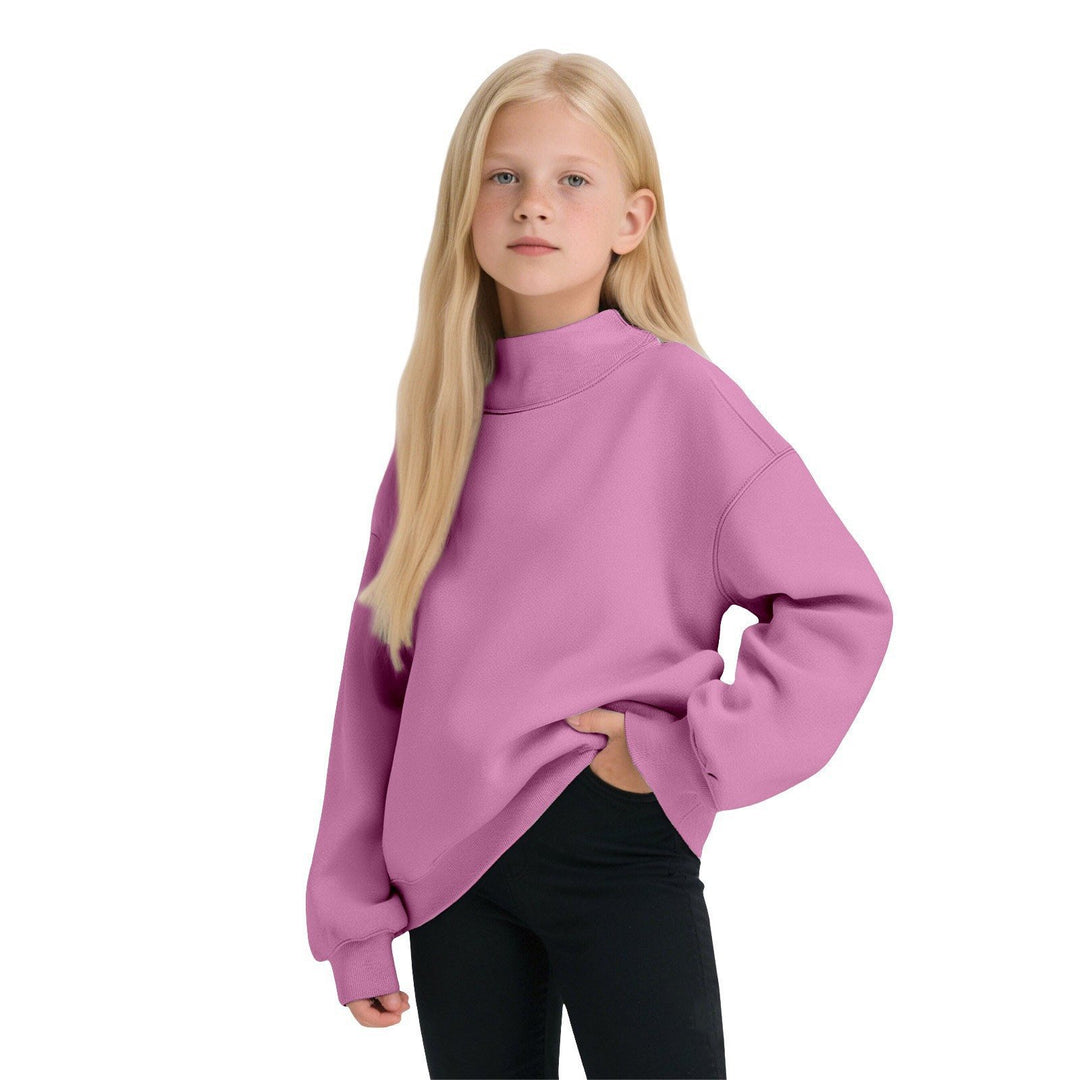 Women Casual Funnel-Neck Sweatshirt in Oversized Cut with Dropped Shoulder Mune Fashion