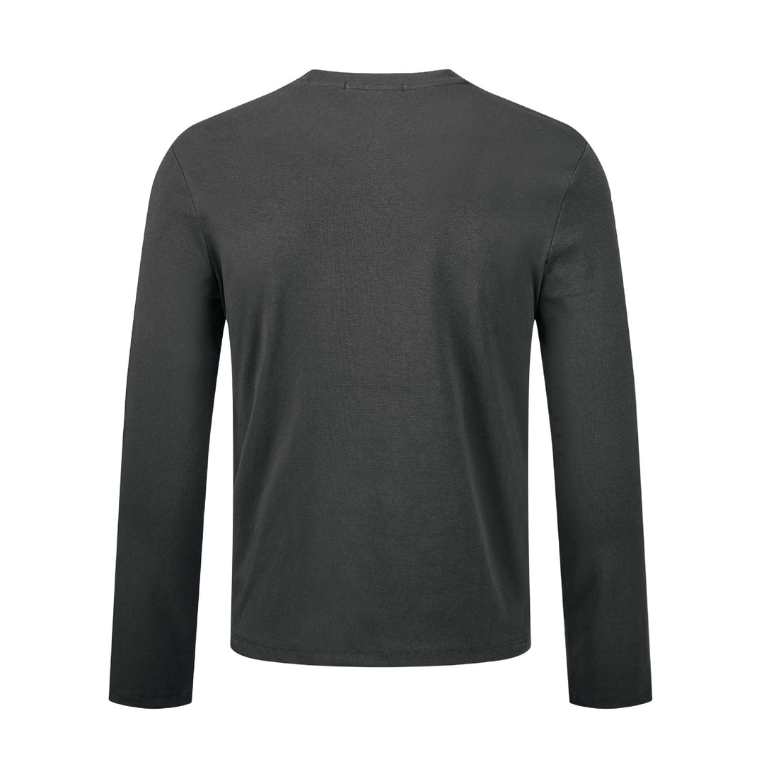 Unisex Fine Long Sleeve Basic Shirt with Round Neck and Slim Fit Mune Fashion