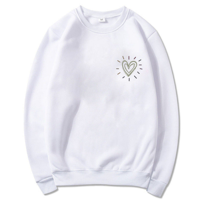 Women's Comfortable Sweatshirt with Heart Design Mune Fashion