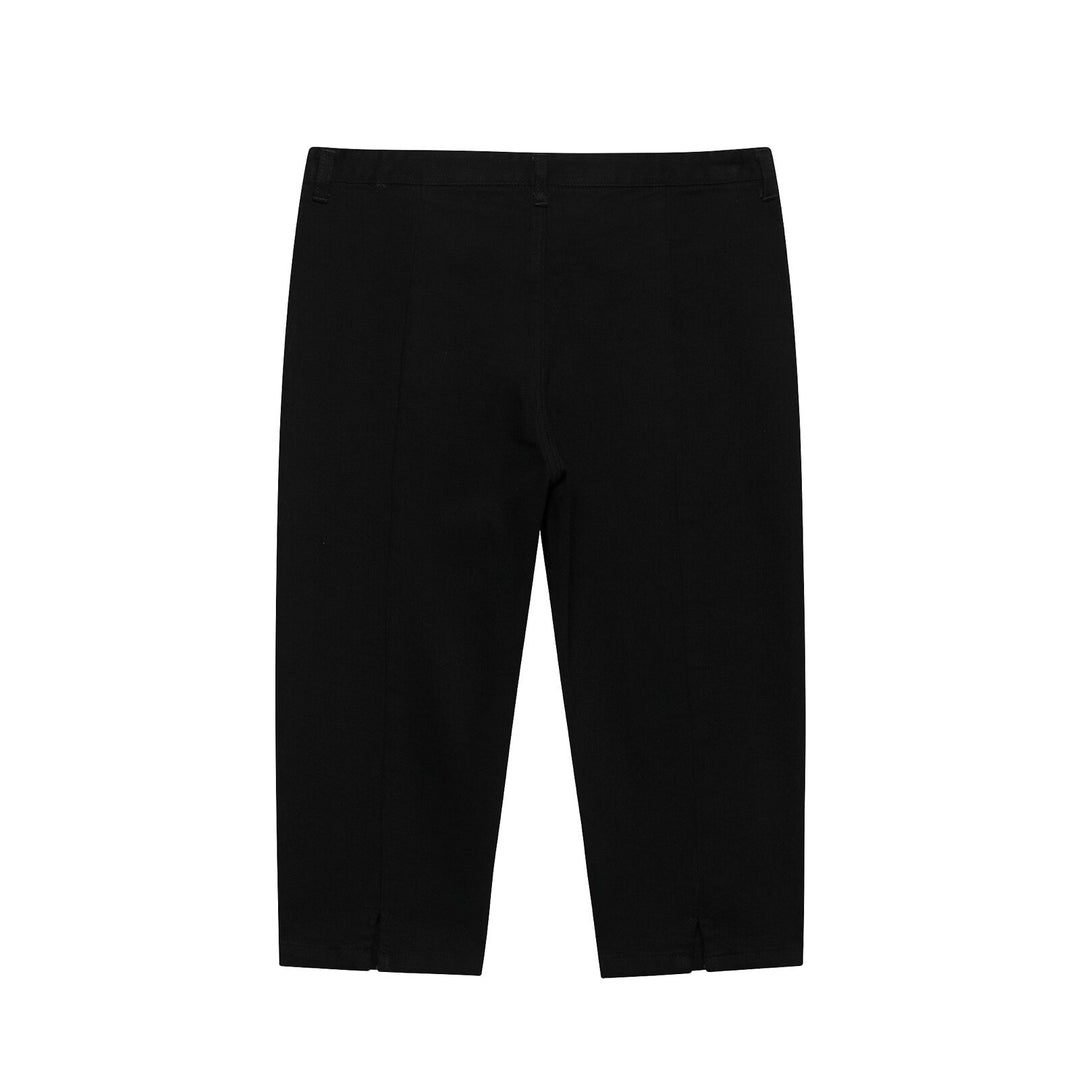Women's Short-Cut Slim-Fit Ankle-Length Fabric Pants with Zipper Pockets Mune Fashion