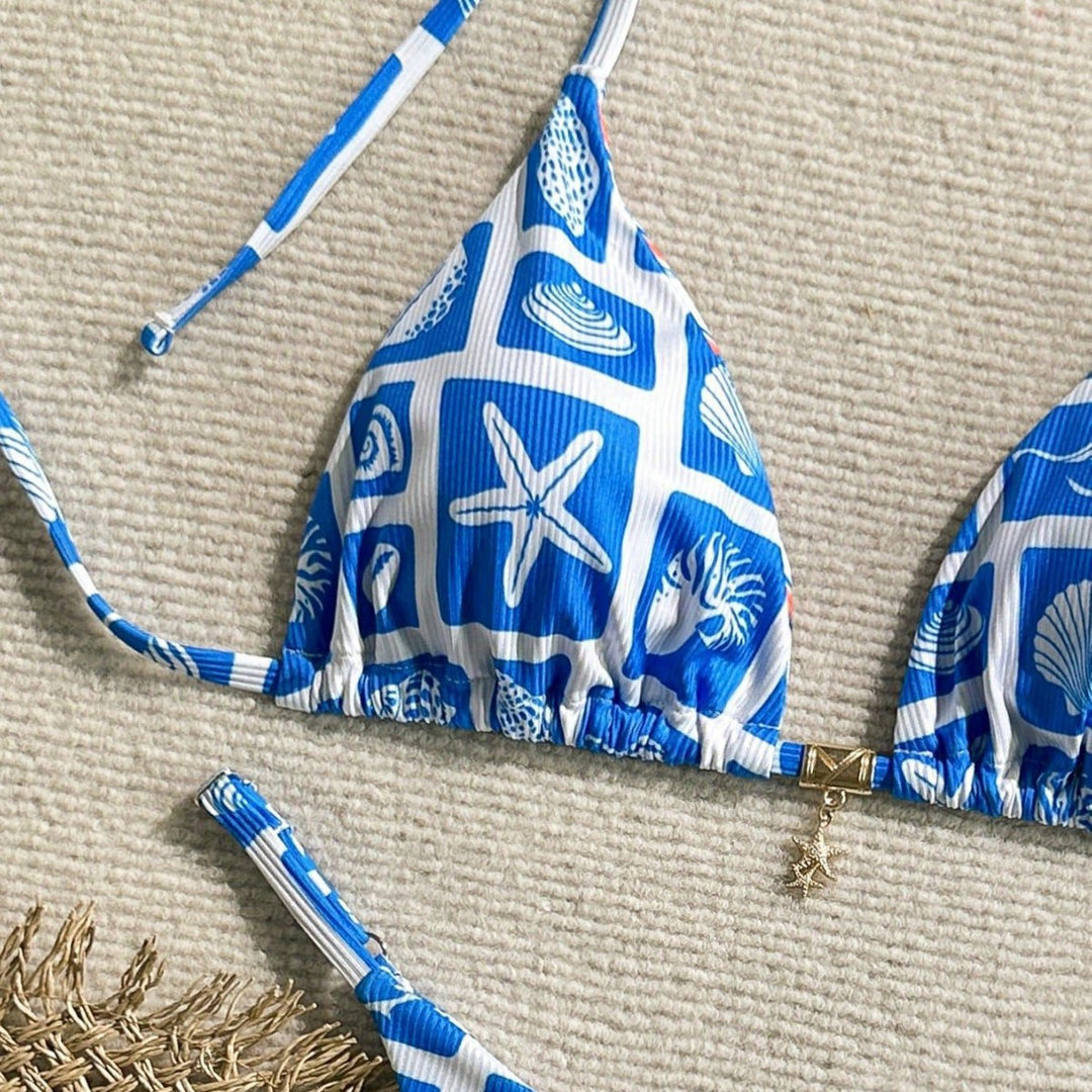 Women's Triangle Bikini with Maritime Design Mune Fashion