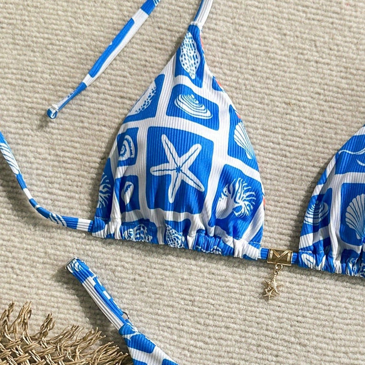 Women's Triangle Bikini with Maritime Design Mune Fashion