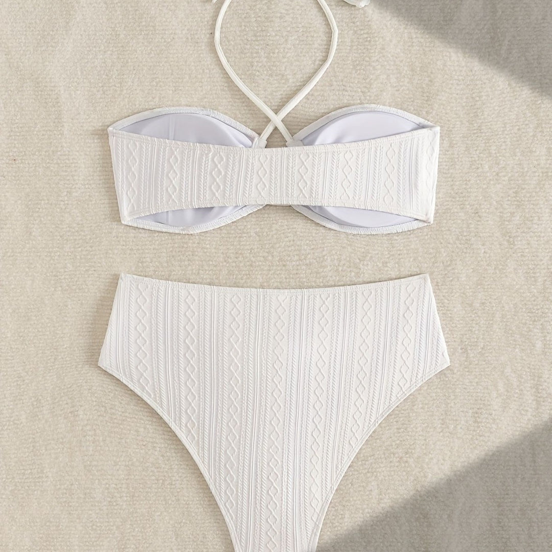 Ladies Two-Piece Bikinis with High-Cut Waist Mune Fashion