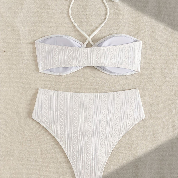 Ladies Two-Piece Bikinis with High-Cut Waist Mune Fashion