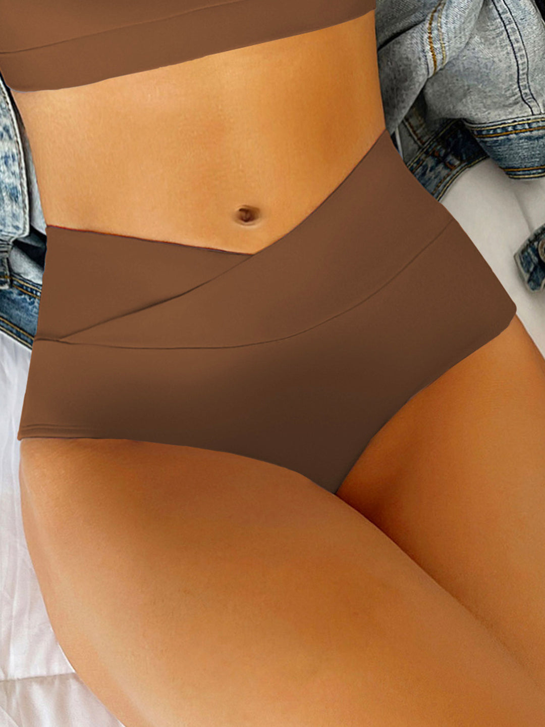 Women's High-Waisted Swim Shorts with Ruching Mune Fashion