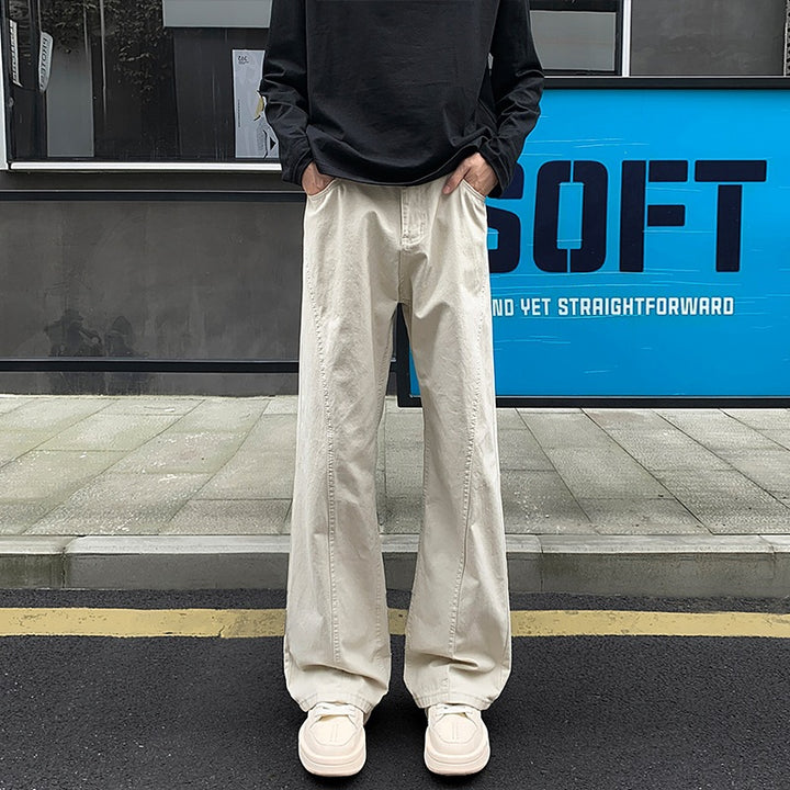 Men's Loose-Fitting Canvas Pants with Extra Wide Leg and Deep Crotch Mune Fashion