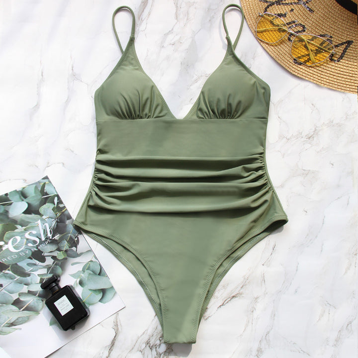 Women's One-Piece Swimsuit with Ruched Design Mune Fashion
