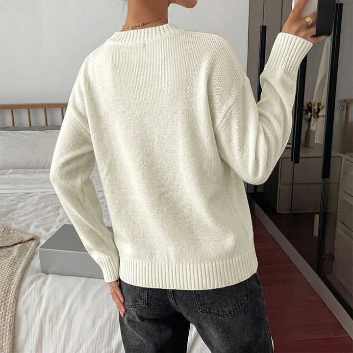 Women's Fashionable Sweater with Bow Motif Mune Fashion