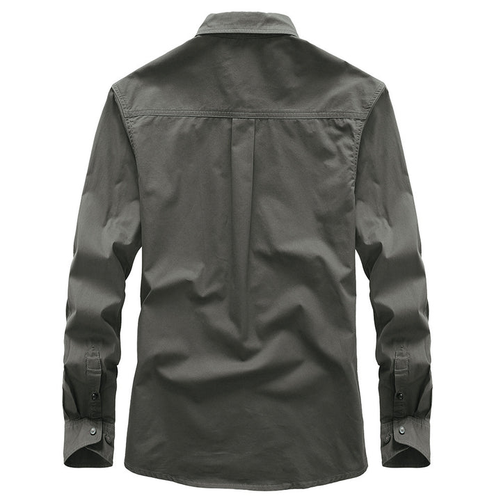Men's Casual Shirt made of Cotton Blend with Kent Collar and Subtle Logo Mune Fashion