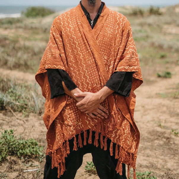 Men gewMune Fashion Boho Poncho with Fringes and V-Neck Mune Fashion