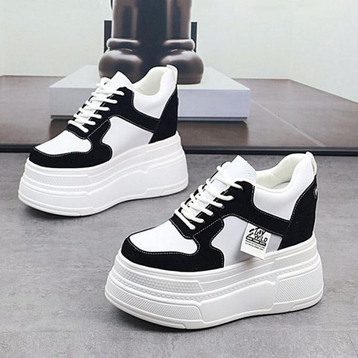 Women's Platform Sneakers with Fashionable Silhouette and Stable Sole Mune Fashion