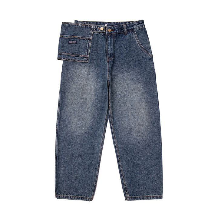 Men's baggy jeans with high waist and removable utility pocket flap Mune Fashion