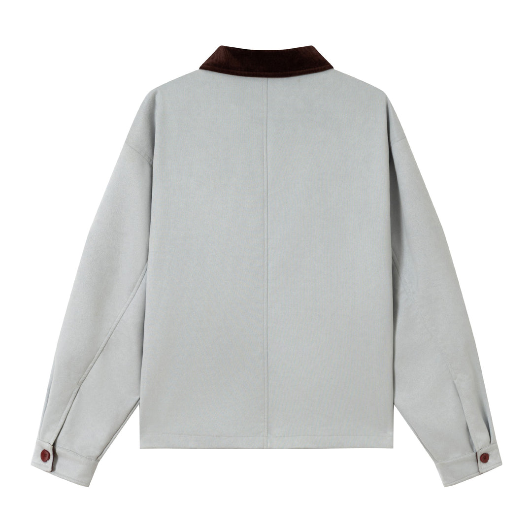 Men's short jacket made of suede look with cord collar and utility pockets Mune Fashion
