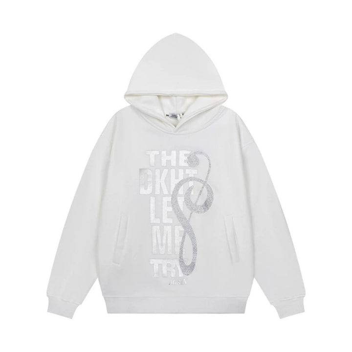Women's hoodie with rhinestone front print, relaxed fit and side pockets Mune Fashion