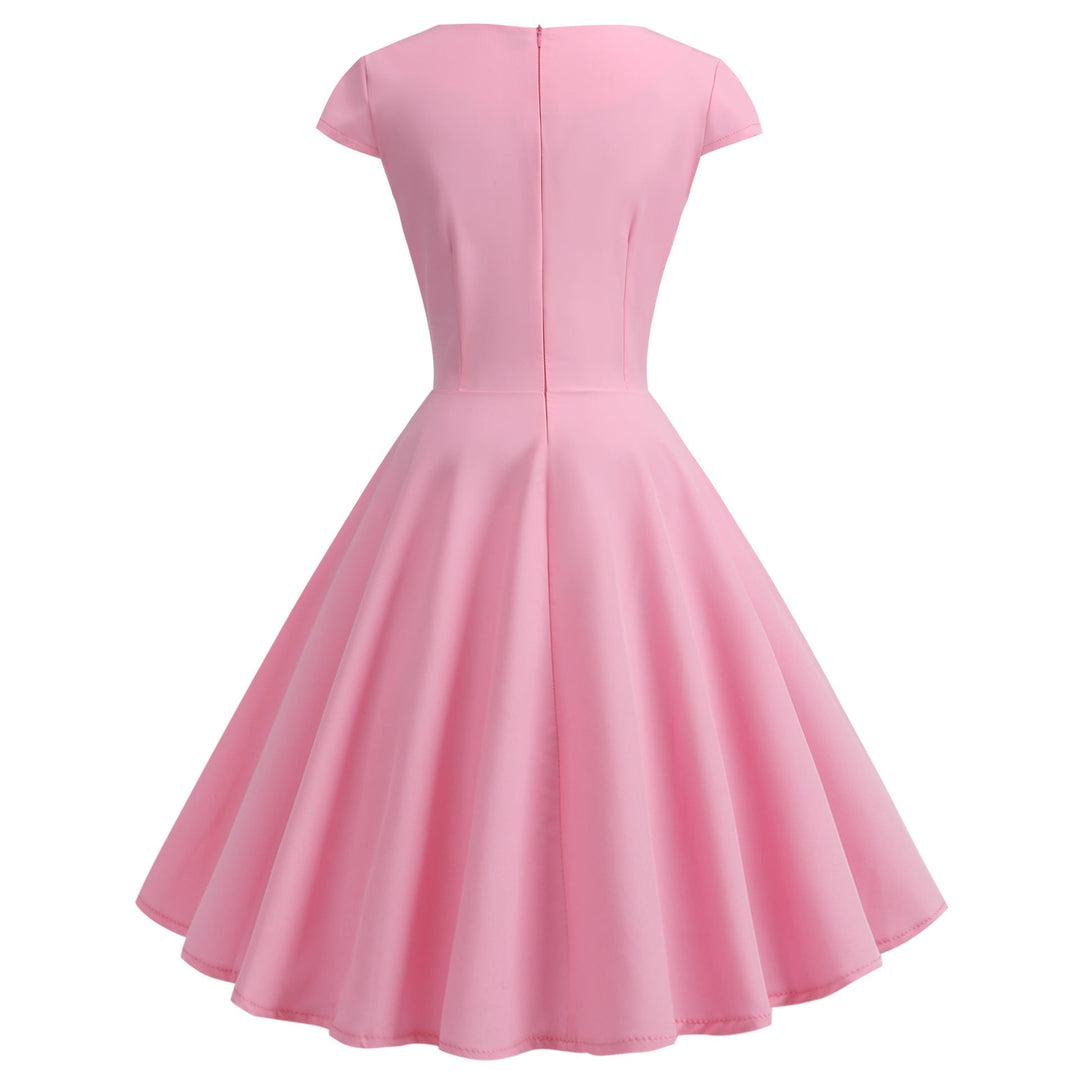 Women A-line dress with elegant waist cut and swinging hem Mune Fashion