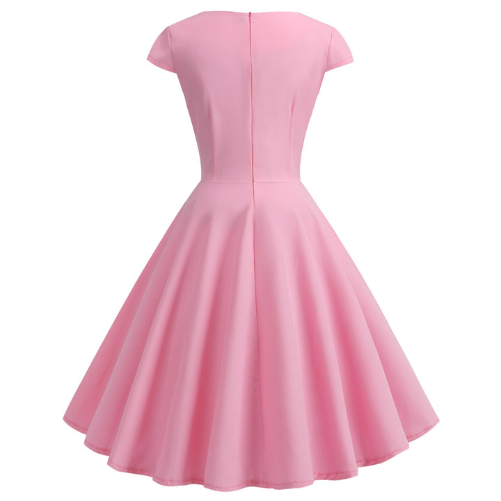 Women A-line dress with elegant waist cut and swinging hem Mune Fashion