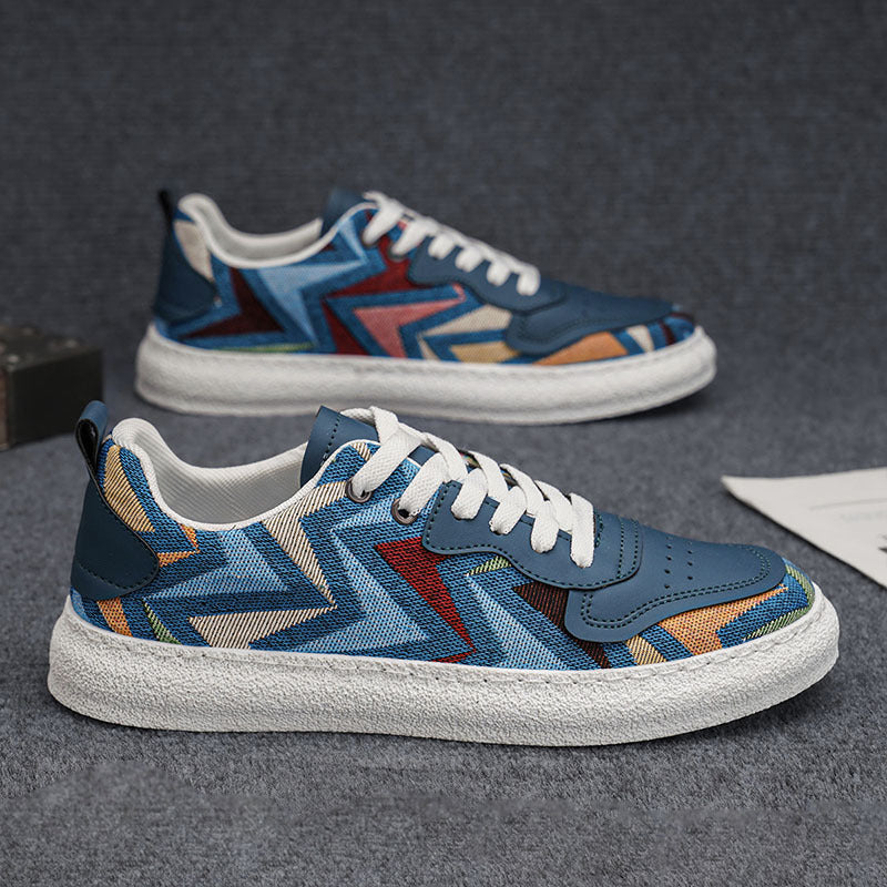 Women's Fashion Sneakers with Colorful Chevron Pattern Mune Fashion