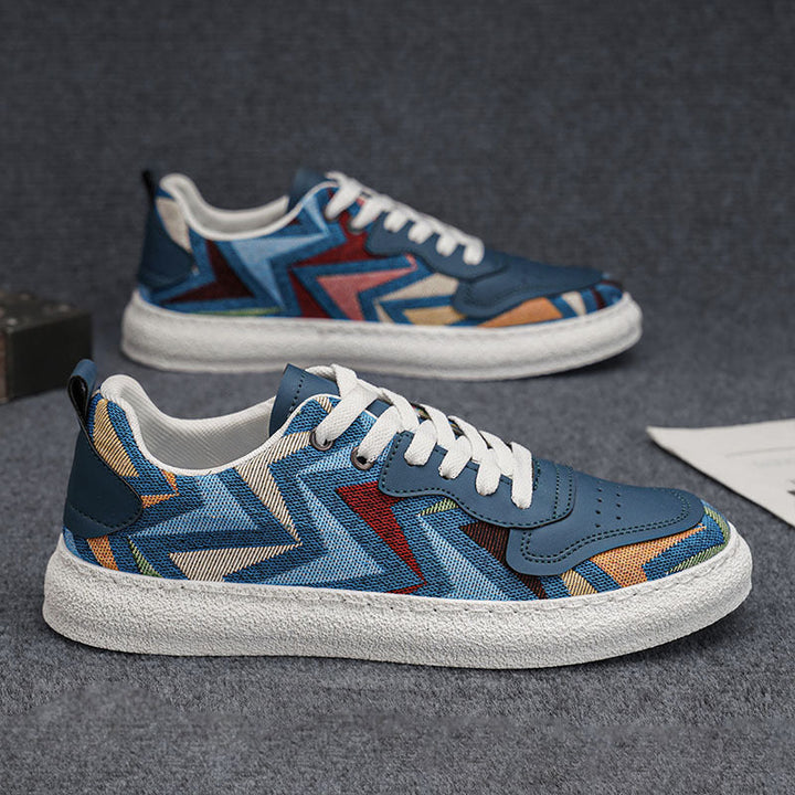 Women's Fashion Sneakers with Colorful Chevron Pattern Mune Fashion